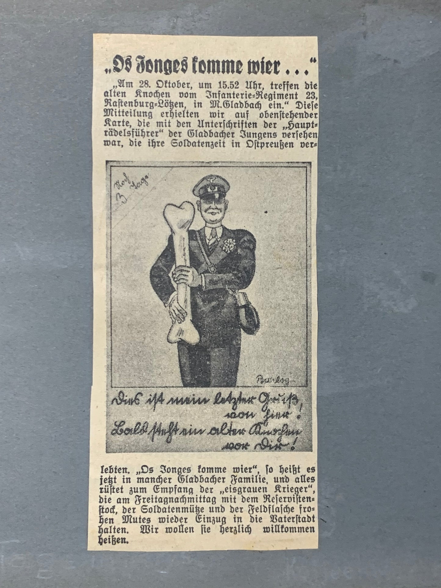 Fotoalbum 1.Kompanie Infanterie-Regiment 23, Dunkelhäutige, Kompaniechef, Vereidigung
