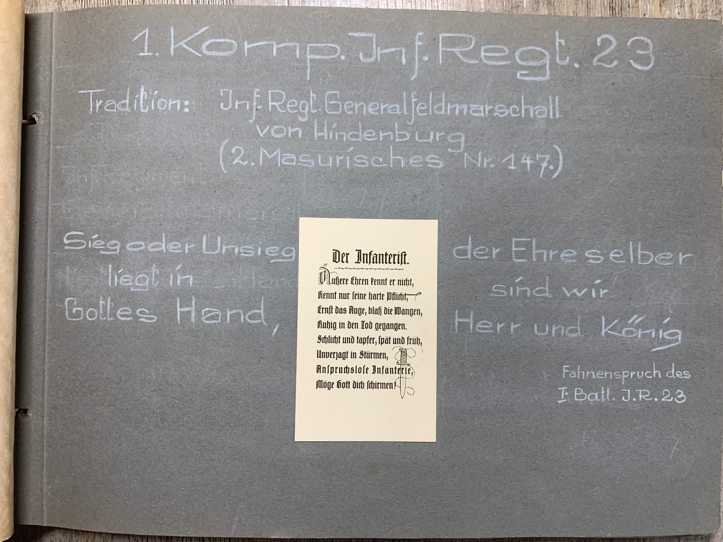 Fotoalbum 1.Kompanie Infanterie-Regiment 23, Dunkelhäutige, Kompaniechef, Vereidigung