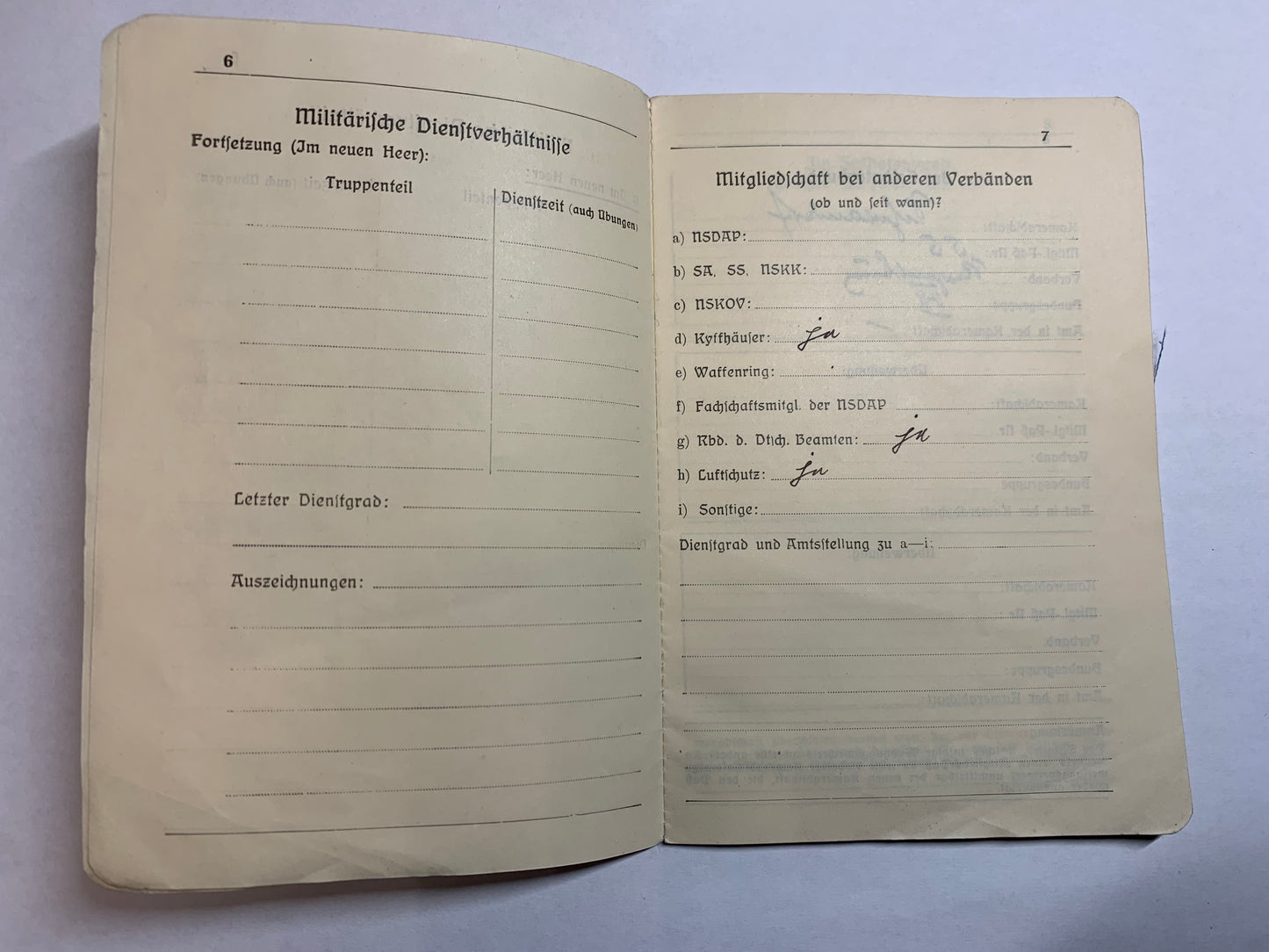 Mitgliedspaß Soldatenbund e.V., München 1936, militärische antiquitäten