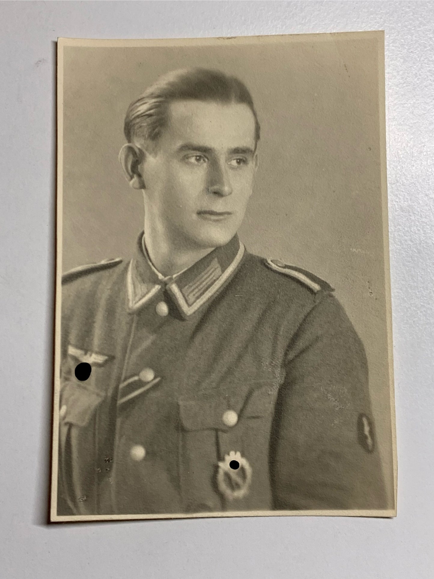 Funker Wehrmacht mit Infanterie-Sturmabzeichen, Fahrnau/Baden, 10.02.1945