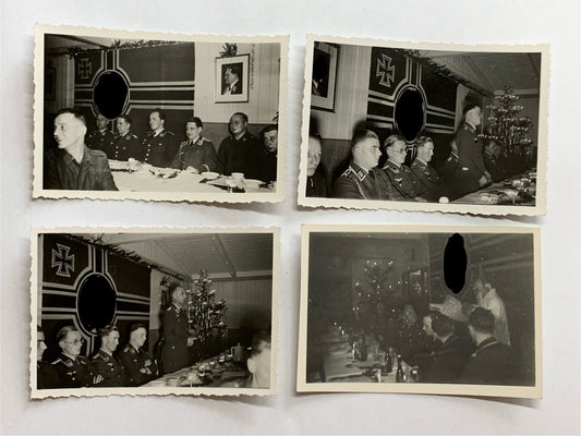 4Fotos Soldaten Luftwaffe, Weihnachten 1941, Holland, Major, militärische antiquitäten